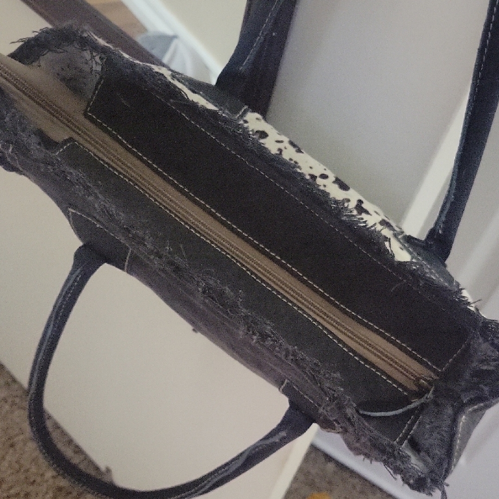 Myra Bag Spotted Black and White Tote - Picture 4 of 5